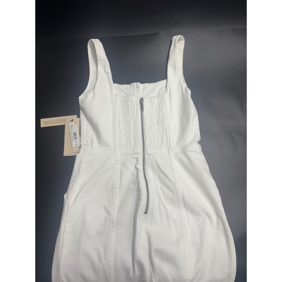 Alice + Olivia NEW Chels White Denim Jumpsuit Corset Zip Front Pockets Sz26 $495 - Picture 5 of 10